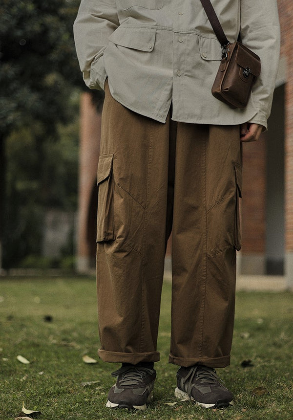 Big pocket wide pants [IR718]