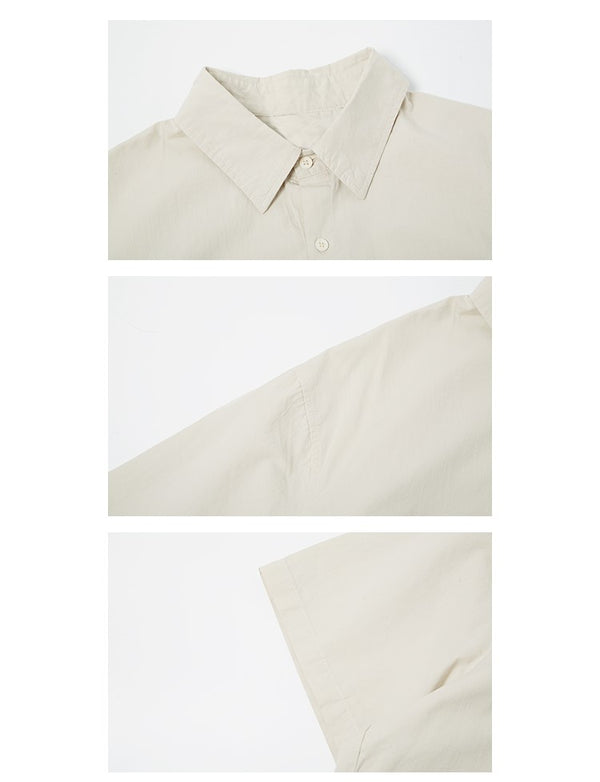 Asymmetric pocket short sleeve shirt [IR272]