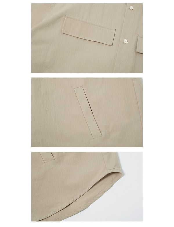 Multi-pocket loose shirt [IR281]