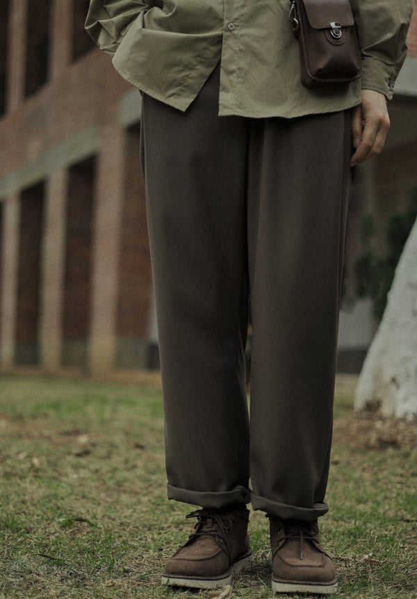 Drape straight long pants [IR458]