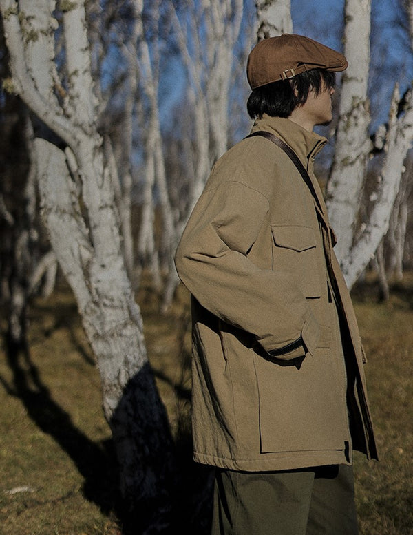 Stand collar zip coat [IR646]