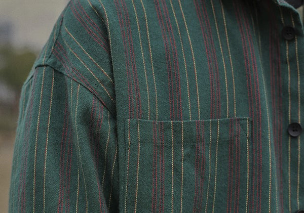 Retro green striped shirt [IR375]