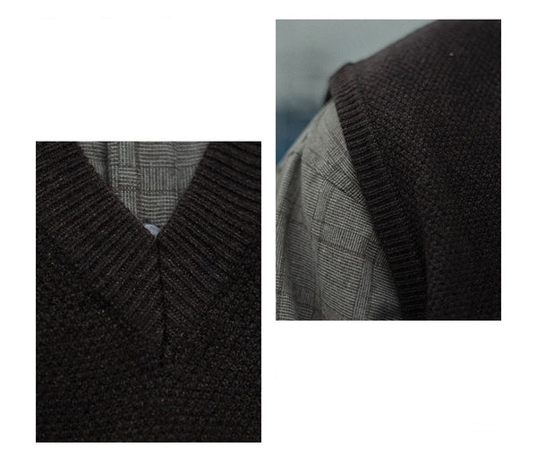 V-neck knit vest [IR350]