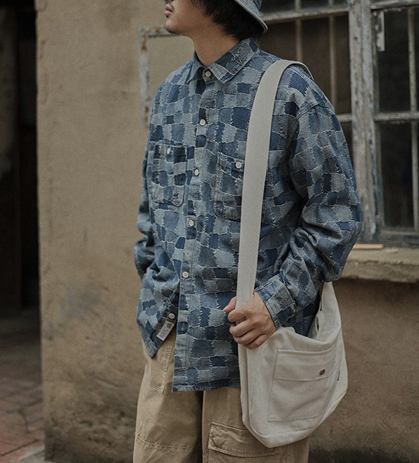 Patchwork denim shirt [IR286]