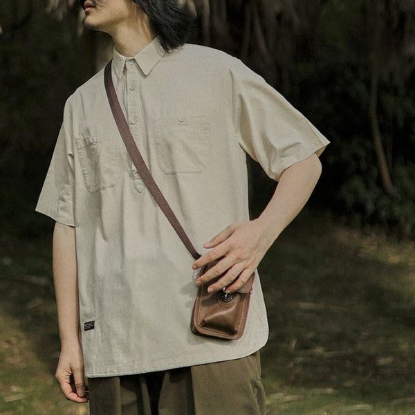 Double pocket short sleeve shirt [IR737]