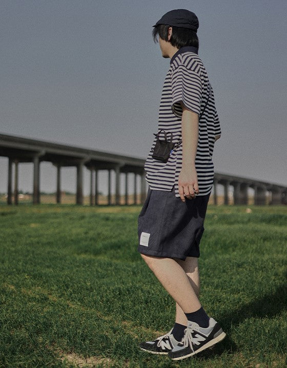 Border loose casual polo shirt [IR508]