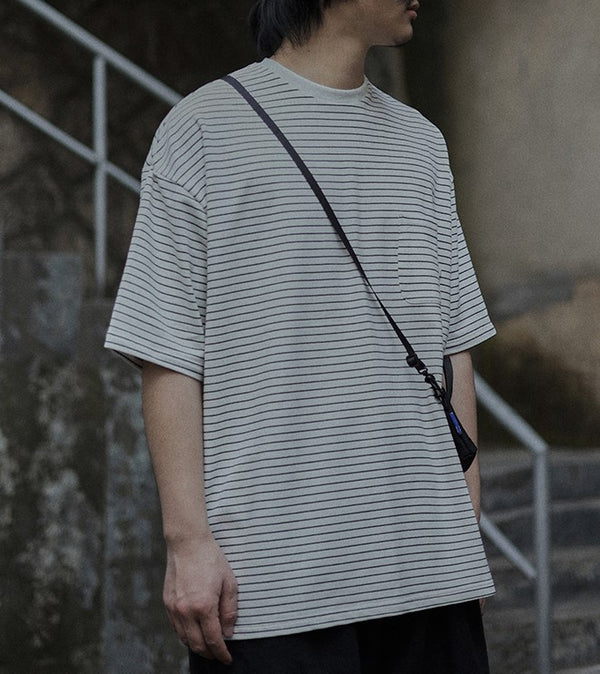 Pencil border loose T-shirt [IR506]