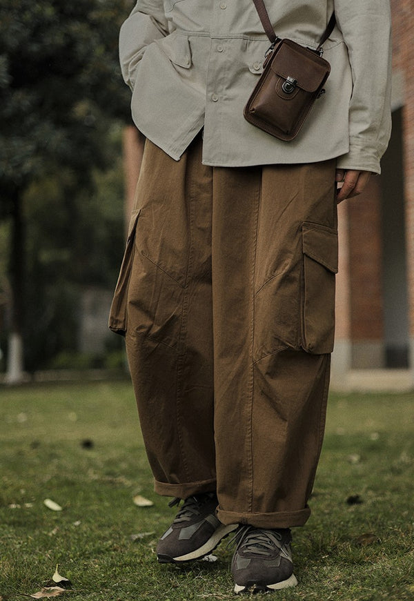 Big pocket wide pants [IR718]