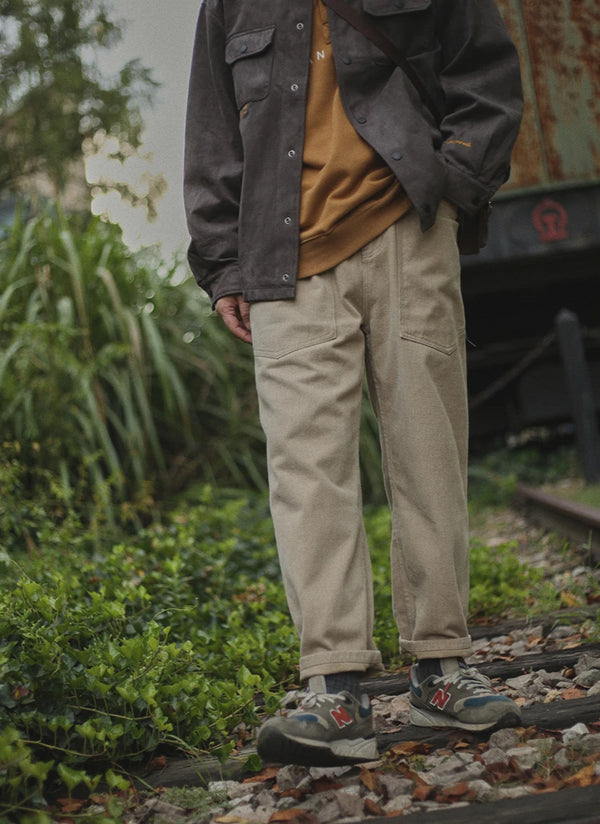 IRUMDROOM／Straight Casual Pants／armygreen／apricot