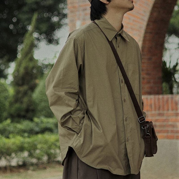 One pocket long sleeve shirt [IR463]