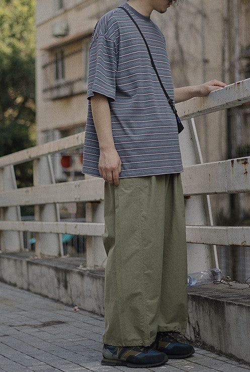 Casual loose border T-shirt [IR483]