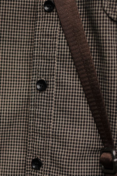 Gingham check one pocket shirt [IR519]