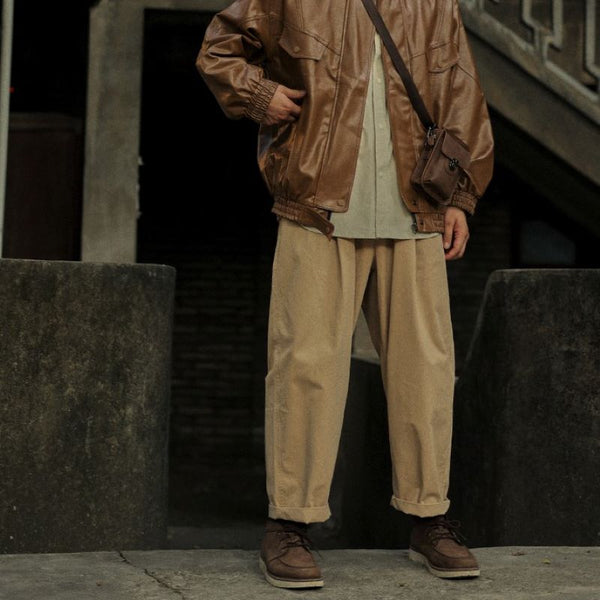 Wide tapered long pants [IR595]