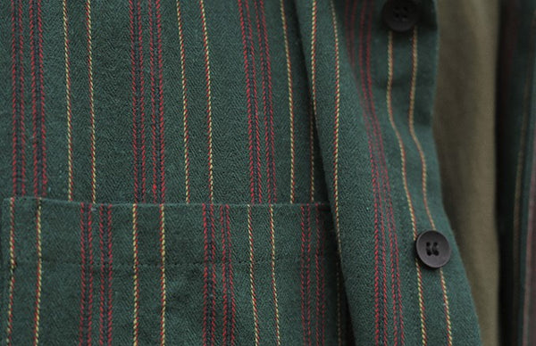 Retro green striped shirt [IR375]