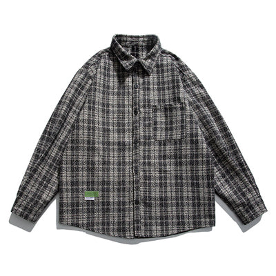 Loose warm pattern shirt [IR390]