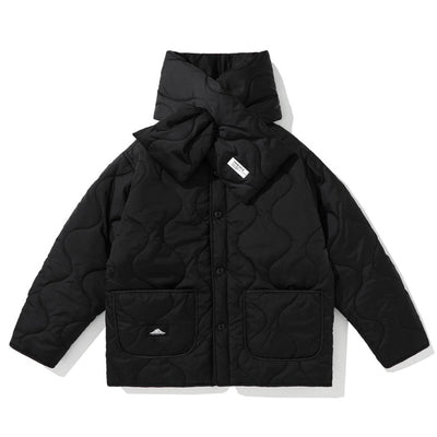 Quilted jacket &amp; muffler [IR649]