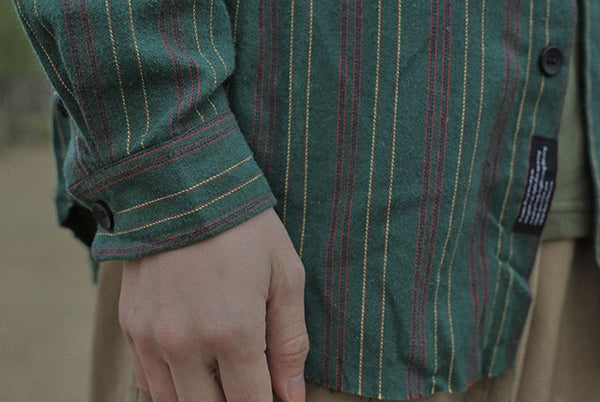 Retro green striped shirt [IR375]