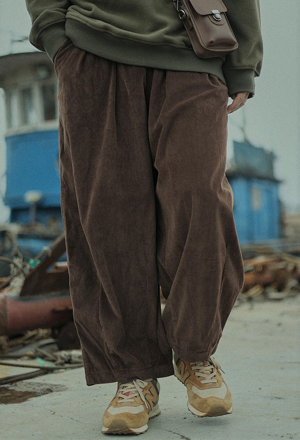 Corduroy wide leg pants [IR353]