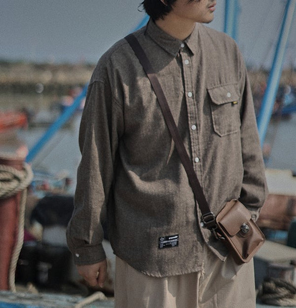 Retro striped loose shirt [IR315]