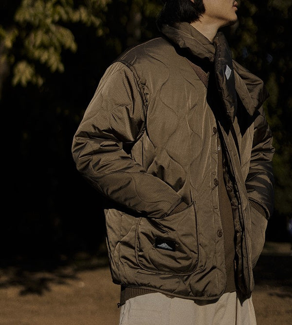 Quilted jacket &amp; muffler [IR649]