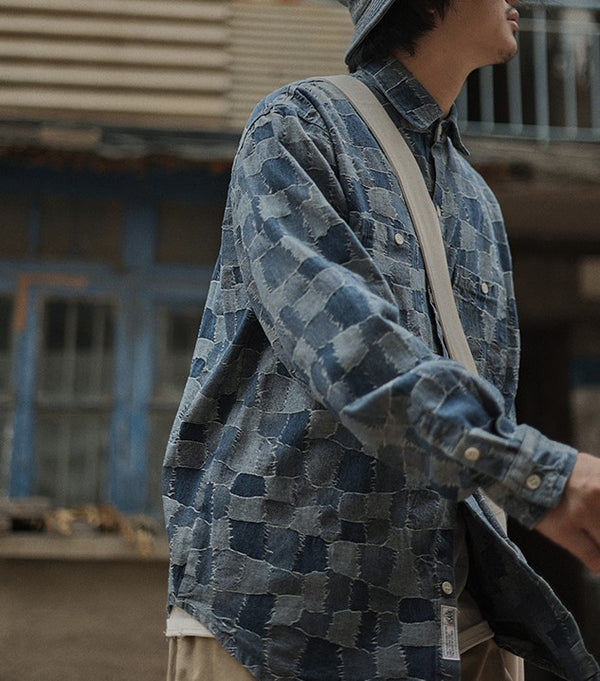 Patchwork denim shirt [IR286]