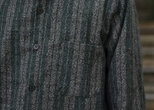 Loose warm pattern shirt [IR390]