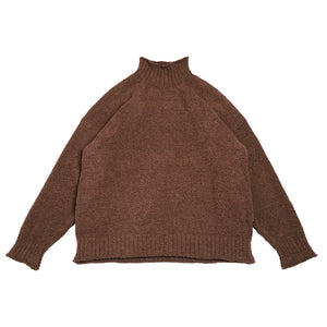 IRUMDROOM／High Neck Sweater／warm white／brown