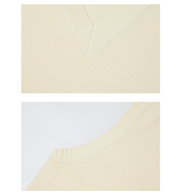 IRUMDROOM／V-neck Knit Vest／milky white