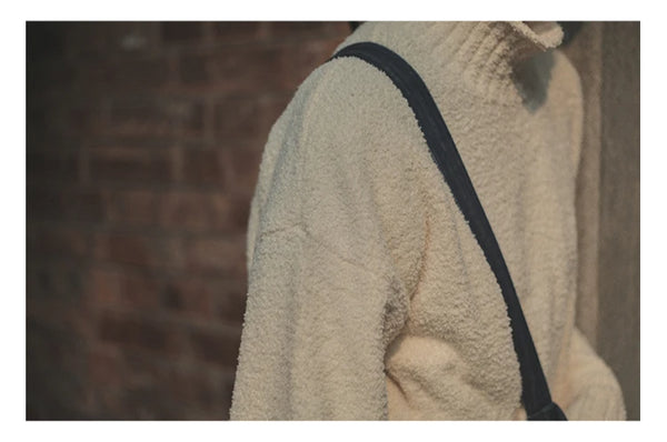 IRUMDROOM／High Neck Sweater／warm white／brown